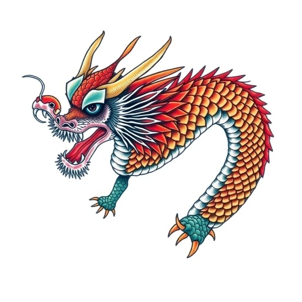 Japanese Irezumi tattoo style created with AI tattoo generator